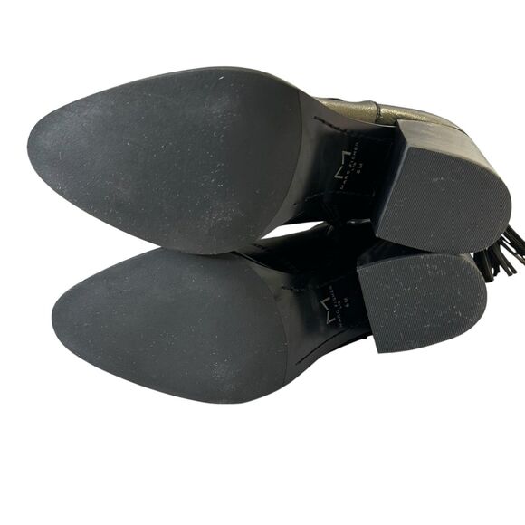 Marc Fisher Ankle Boots Janey Black Leather Suede Ankle Boots 6M Tassels - Picture 12 of 16